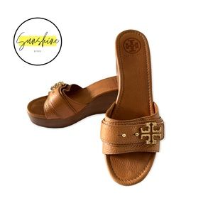Tory Burch Brown Wedge Sandals